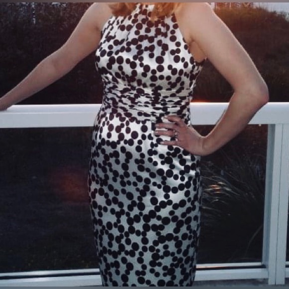 Maggy London polka dot halter dress, size 8 - Picture 5 of 6